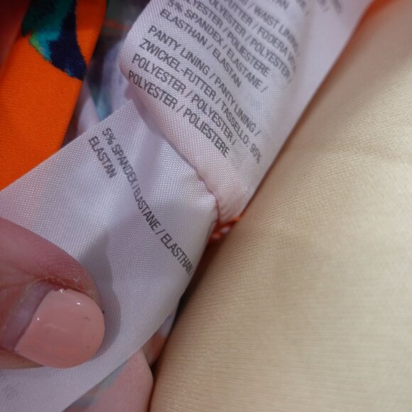 NWOT Denim & Co. Beach Regular Sweetheart Twist Front Swim Dress Sz 26W Orange - Picture 13 of 15